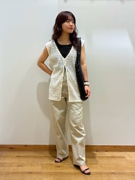 「ぽっちゃりスタッフ」｜hironaさん（レディース・150cm）の夏コーディネート