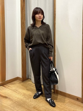 「アイテム（ローファー）」を使った、hironaさん（レディース・150cm・30代）の冬コーディネート