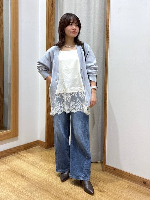 セール】GOODデニムリラックスワイドパンツ/595403（デニムパンツ