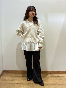 「アイテム（バレエシューズ）」を使った、hironaさん（レディース・150cm・30代）の冬コーディネート