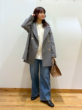 「アイテム（チェスターコート）」を使った、hironaさん（レディース・150cm・30代）の秋コーディネート