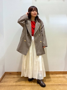 「アイテム（チェスターコート）」を使った、hironaさん（レディース・150cm・30代）の秋コーディネート