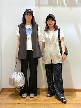 「NEW ERA（ニューエラ）のNEW ERA/920TYP/26/616634（キャップ、ブラック系）」を使った、hironaさん（レディース）の夏コーディネート