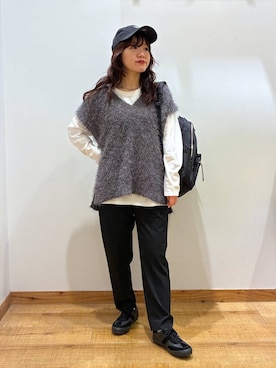 「アイテム（バックパック/リュック）」を使った、hironaさん（レディース・150cm）の秋コーディネート