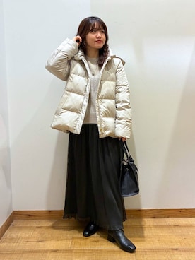 「アイテム（ダウンジャケット/コート）」を使った、hironaさん（レディース・150cm）の秋コーディネート