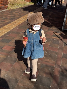 「アイテム（ワンピース/ドレス）」を使った、まるちゃんさん（キッズ・80cm）の冬コーディネート