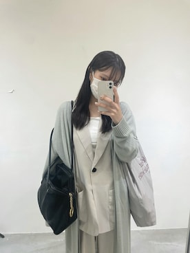 「DHOLIC（ディーホリック）のアイテム（セットアップ）」を使った、木村なつみさん（レディース・158cm）の秋コーディネート