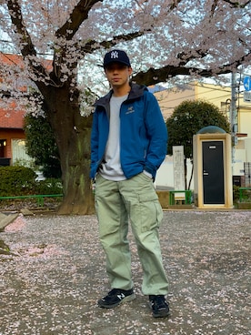 「スエット」｜「アイテム（マウンテンパーカー）」を使った、ダッテーさん（メンズ・168cm）の春コーディネート