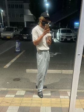 「WOOALONG（ウアロン）のアイテム（帽子）」を使った、ちゃたろうさん（メンズ・168cm）の夏コーディネート