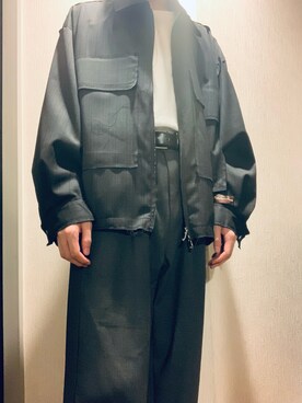 「AIVER（アイバー）のアイテム（スラックス）」を使った、💜さん（メンズ・172cm）の秋コーディネート