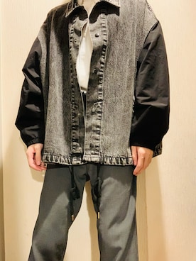 「ADRER（アドラー）のアイテム（デニムジャケット）」を使った、💜さん（メンズ・172cm）の秋コーディネート