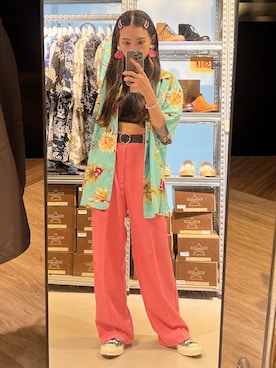 「TWO PALMS（トゥーパームス）のアイテム」を使った、JojoLalaさん（レディース・155cm）の春コーディネート