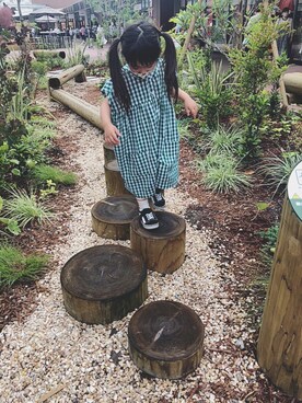 「BAKER（ベイカー）のアイテム」を使った、akiakiikaikaさん（キッズ・100cm）の秋コーディネート