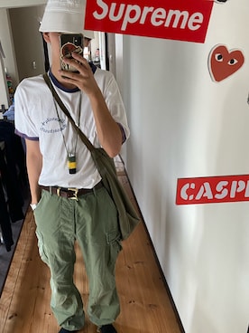「MILITARY（ミリタリー）のアイテム（その他パンツ、グリーン系）」を使った、tyoutyoooさん（メンズ）の秋コーディネート