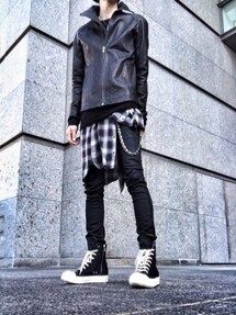 Rick Owens　ラムレザーモトジャケット 2025年最新】Rick Owens メンズ レザージャケット・ライダースの