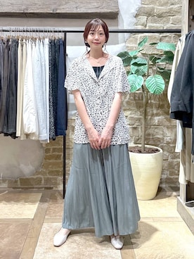 「アイテム（パンプス、ベージュ系）」を使った、airiさん（レディース・158cm）の夏コーディネート