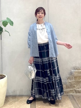 「アイテム（バレエシューズ）」を使った、airiさん（レディース・158cm）の春コーディネート