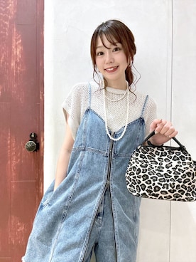 「アイテム（アクセサリー、ベージュ系）」を使った、airiさん（レディース・158cm）の夏コーディネート