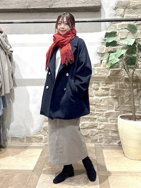 「アイテム（チェスターコート）」を使った、airiさん（レディース・158cm）の秋コーディネート