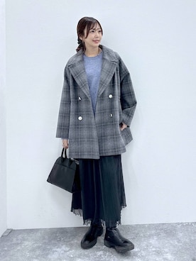 「アイテム（チェスターコート）」を使った、airiさん（レディース・158cm）の秋コーディネート