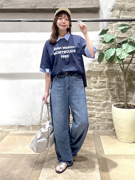 「GLOBAL WORK（グローバルワーク）のアイテム（キャップ）」を使った、airiさん（レディース・158cm）の夏コーディネート