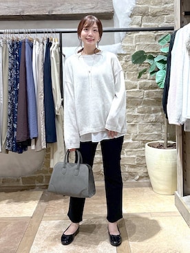 「アイテム（バレエシューズ）」を使った、airiさん（レディース・158cm）の夏コーディネート
