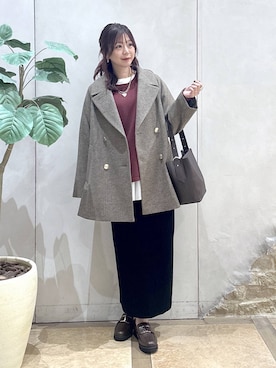 「アイテム（チェスターコート）」を使った、airiさん（レディース・158cm）の秋コーディネート