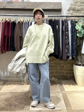 「GLOBAL WORK（グローバルワーク）のエアリュクスダウンフードブルゾン/495695（ダウンジャケット/コート）」を使った、airiさん（レディース・158cm）の冬コーディネート