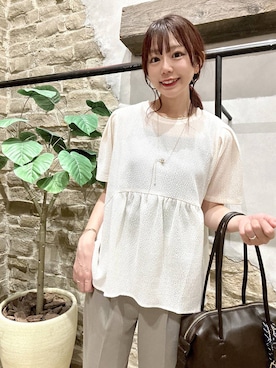 「ベーシック/シンプル」｜「アイテム（アクセサリー）」を使った、airiさん（レディース・158cm）の夏コーディネート