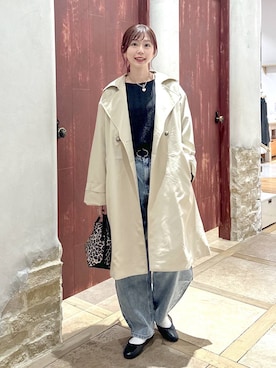 「ベーシック/シンプル」｜「アイテム（トレンチコート）」を使った、airiさん（レディース・158cm）の春コーディネート