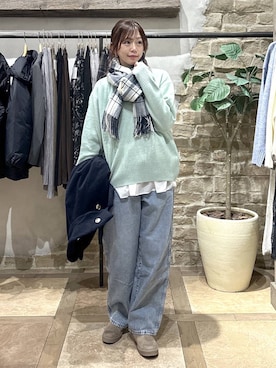 「アイテム（チェスターコート）」を使った、airiさん（レディース・158cm）の冬コーディネート