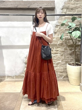 「GLOBAL WORK（グローバルワーク）のGOODデニムバレルCOOL/627009（デニムパンツ、ブルー系）」を使った、airiさん（レディース・158cm）の夏コーディネート