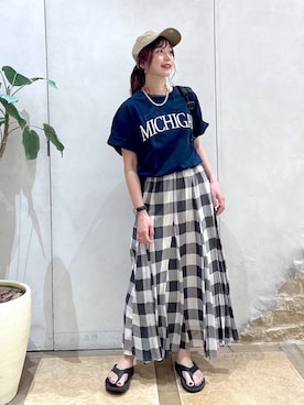「アイテム（バックパック/リュック）」を使った、airiさん（レディース・158cm）の夏コーディネート