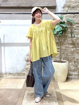 「アイテム（バレエシューズ）」を使った、airiさん（レディース・158cm）の夏コーディネート