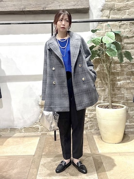 「アイテム（チェスターコート）」を使った、airiさん（レディース・158cm）の秋コーディネート