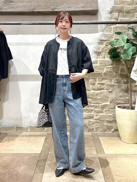 「GLOBAL WORK（グローバルワーク）のアイテム（デニムパンツ）」を使った、airiさん（レディース・158cm）の春コーディネート