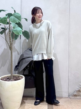 「アイテム（バレエシューズ）」を使った、airiさん（レディース・158cm）の秋コーディネート