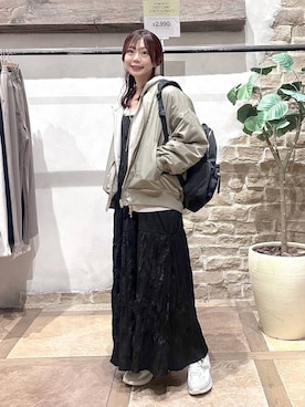 「GLOBAL WORK（グローバルワーク）のアイテム（バックパック/リュック）」を使った、airiさん（レディース・158cm）の秋コーディネート