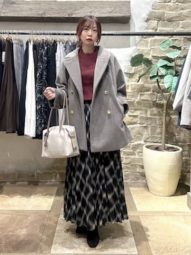 「アイテム（チェスターコート）」を使った、airiさん（レディース・158cm）の秋コーディネート