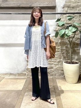 「GLOBAL WORK（グローバルワーク）のアイテム（トップス）」を使った、airiさん（レディース・158cm）の夏コーディネート