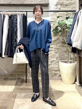 「GLOBAL WORK（グローバルワーク）のあったかウツクシルエットテーパードパンツ/575203（その他パンツ）」を使った、airiさん（レディース・158cm）の秋コーディネート