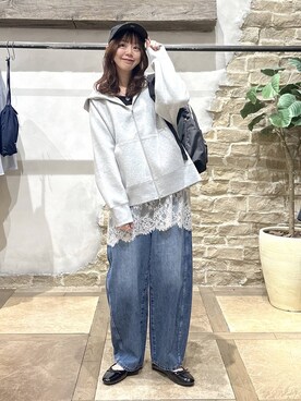 「GLOBAL WORK（グローバルワーク）のアイテム（パーカー）」を使った、airiさん（レディース・158cm）の冬コーディネート