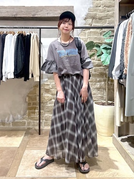 「アイテム（バックパック/リュック）」を使った、airiさん（レディース・158cm）の夏コーディネート