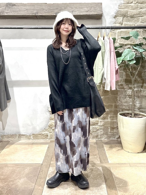 セール】フワフワHugmeVネックチュニック/577892（ニット/セーター