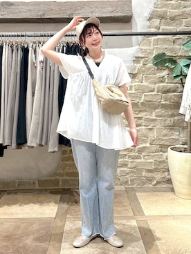 「アイテム（キャミソール、ブラック系）」を使った、airiさん（レディース・158cm）の春コーディネート