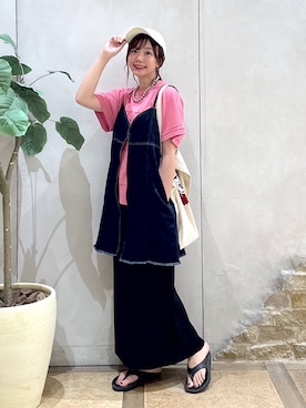 「GLOBAL WORK（グローバルワーク）のアイテム（帽子）」を使った、airiさん（レディース・158cm）の夏コーディネート