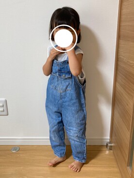 「ZARA KIDSのアイテム（サロペット/オーバーオール）」を使った、やんさん（レディース・154cm）の秋コーディネート
