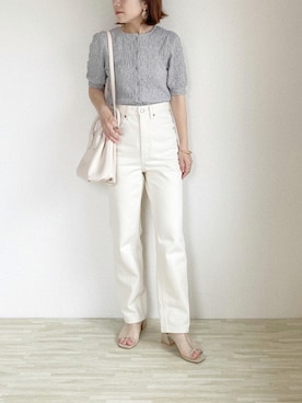 「ハイウエストストレートジーンズ」｜Nanaさん（レディース・150cm）の夏コーディネート