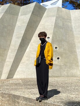 「UNIQLO（ユニクロ）のアイテム（スラックス）」を使った、ぺぺさん（メンズ・174cm）の秋コーディネート