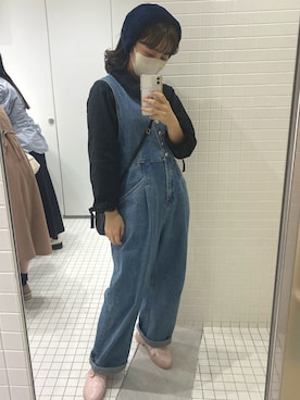 「STYLENANDA（スタイルナンダ）のアイテム（オールインワン・サロペット）」を使った、senzaki sayaさん（レディース・158cm）の秋コーディネート